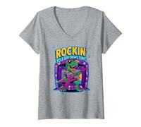 Femme Rockstar Autism Rockin' To Different Rock Tune Sensibilisation T-Shirt avec Col en V
