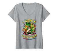 Femme Rockstar I ROCK THE SPECTRUM Autism Rockin' Awareness T-Shirt avec Col en V