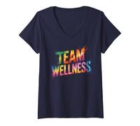 Femme Rockstar Team Wellness P.E Gym PT Infirmière Professeure OT Workout T-Shirt avec Col en V