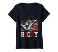 Femme Rocky Flag Champion T-Shirt avec Col en V