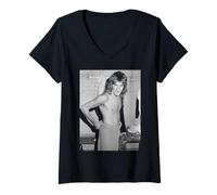 Femme Rod Stewart Faces Changement pour Showbiz Football Match 1974 T-Shirt avec Col en V