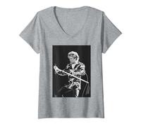 Femme Rod Stewart fait face à un concert de retrouvailles au stade de Wembley T-Shirt avec Col en V
