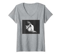 Femme Rod Stewart of Faces European Tour Bruxelles Belgique 1976 T-Shirt avec Col en V
