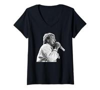 Femme Rod Stewart Singing Every Beat of My Heart Tour NEC 1986 T-Shirt avec Col en V