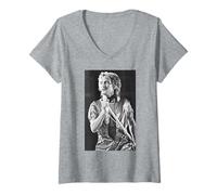 Femme Rod Stewart Wembley Arena Foolish Behaviour Tour 1980 Visages T-Shirt avec Col en V