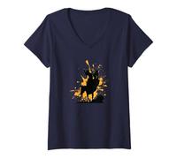 Femme Rodéo Cowboy sur Cheval Sauvage T-Shirt avec Col en V