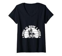 Femme Rodeo Horse Riding This is How I Ride Cowboy T-Shirt avec Col en V