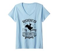 Femme Rodeo is My Favorite Season Citation/Country Western Cow Girl T-Shirt avec Col en V