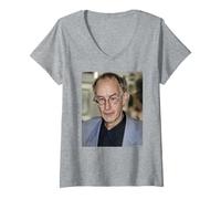 Femme Roger McGough Poetry Please Author Présentateur par Dick Barnatt T-Shirt avec Col en V
