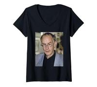 Femme Roger McGough Poetry Please Présentateur Auteur par Dick Barnatt T-Shirt avec Col en V