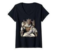 Femme Roi Baudouin IV T-Shirt avec Col en V