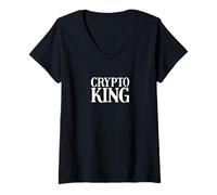 Femme Roi de la cryptographie T-Shirt avec Col en V