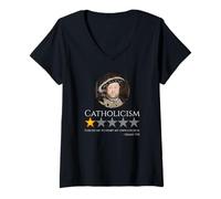 Femme Roi Henri VIII - Meme d'histoire Anglaise - Catholicisme T-Shirt avec Col en V