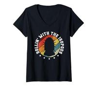 Femme Rollin' with The Isopods Design pour Les Amateurs d'isopodes T-Shirt avec Col en V