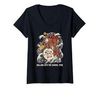 Femme Rolling Into The Year Funny Back to School Humour T-Shirt avec Col en V