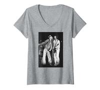 Femme Rolling Stones en Direct : Mick Jagger, Keith Richards, Inglewood, L.A. T-Shirt avec Col en V