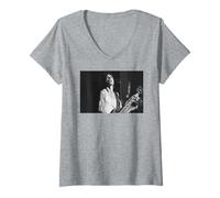 Femme Rolling Stones Mick Jagger avec Guitare Tattoo You Tour T-Shirt avec Col en V