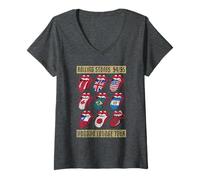 Femme Rolling Stones Voodoo Lounge Charbon T-Shirt avec Col en V