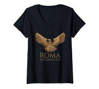 Femme Rome Antique - Aigle légionnaire Steampunk - Roma Aeterna Est T-Shirt avec Col en V
