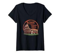 Femme Rome était Une Bonne idée en Italie pour Les Voyages et Les Vacances esthétiques T-Shirt avec Col en V