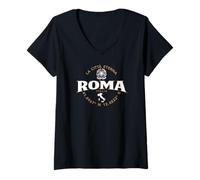 Femme Rome Italie Coordonnées Label 2C T-Shirt avec Col en V
