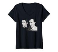 Femme Ron & Russell Mael Sparks Pop Duo par Phil Nicholls T-Shirt avec Col en V