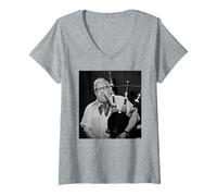 Femme Ronnie Barker The Two Ronnies Comedy Legend par Dick Barnatt T-Shirt avec Col en V