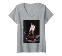 Femme Ronnie Wood célèbre en Direct Les Rolling Stones de Blues T-Shirt avec Col en V