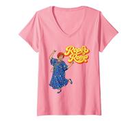 Femme Roper Romp Funny Three's Company Dancing Helen Roper Retro T-Shirt avec Col en V