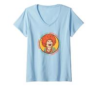 Femme Roper Romp Groovy 70s Mrs Roper Three's Company Caricature T-Shirt avec Col en V