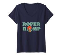 Femme Roper Romp Mrs Roper Three's Company Typography 80s T-Shirt avec Col en V