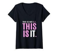 Femme Rose Color Really IT Pink Graphic T-Shirt avec Col en V