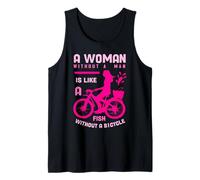 Femme Rose sans Homme comme Poisson vélo féministe Fille Puissance Débardeur