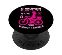 Femme Rose sans Homme comme Poisson vélo féministe Fille Puissance PopSockets PopGrip Adhésif