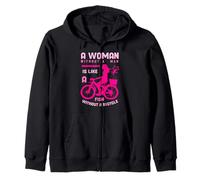 Femme Rose sans Homme comme Poisson vélo féministe Fille Puissance Sweat à Capuche