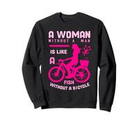 Femme Rose sans Homme comme Poisson vélo féministe Fille Puissance Sweatshirt