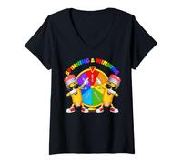 Femme Roue de quatrième année de 4e année Spin Win Funny Back to School T-Shirt avec Col en V