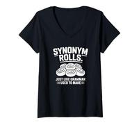 Femme Rouleaux de synonymes comme la Grammaire utilisée pour fabriquer T-Shirt avec Col en V
