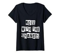 Femme Roulez avec Les changements T-Shirt avec Col en V