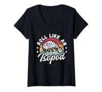 Femme Roulez comme Un Isopod Design pour Un Amateur d'Isopode T-Shirt avec Col en V