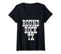 Femme Round Rock, Texas, Far West T-Shirt avec Col en V