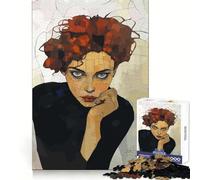 Femme rousse Forte Puzzle de 1000 pièces Style Egon Schiele pour Adultes Casse-tête Passe-Temps à la Maison Cadeau mémorable 50x75cm