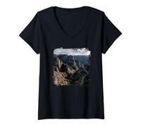 Femme Route sinueuse de Mountain Canyon Scenic Ridge Drive T-Shirt avec Col en V