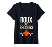 Femme Roux de Secours T-Shirt avec Col en V