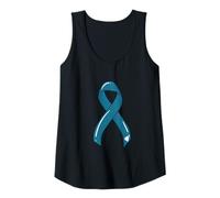 Femme Ruban de Protection Contre Le Cancer des ovariens - Bleu Sarcelle - pour surviveur et chimiothérapie Débardeur