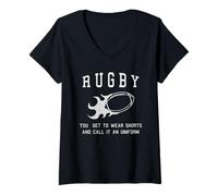 Femme Rugby : Vous Pouvez Porter Un Short et l'appeler Un Uniforme T-Shirt avec Col en V