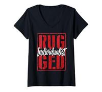 Femme Rugged Individualist USA Capitalism American Individualism T-Shirt avec Col en V