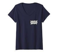 Femme Rugrats Black and White Logo T-Shirt avec Col en V