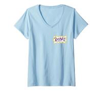 Femme Rugrats Colorful Logo Front Left Chest T-Shirt avec Col en V