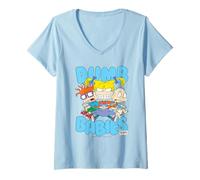Femme Rugrats Dumb Babies Angelica Chuckie Tommy Trio Cartoon T-Shirt avec Col en V